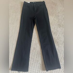 OAT New York Black Bootcut Jeans 2/26 Raw Hem Stretch Mid Rise Pants
